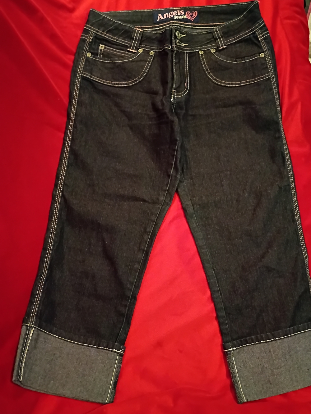 Angels Denim Dark Wash Cuffed Jeans